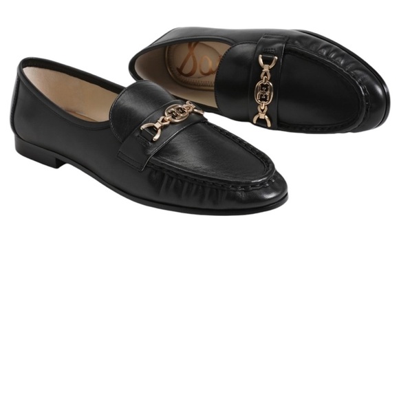 Sam Edelman Black Loafers with Gold Accent - Picture 15 of 15